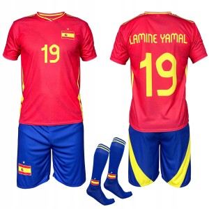 Lamine Yamal Hiszpania strój komplet piłkarski koszulka spodenki + getry