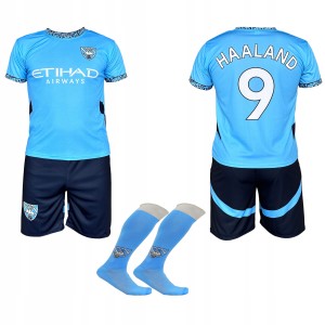 Haaland Manchester City strój komplet piłkarski + getry