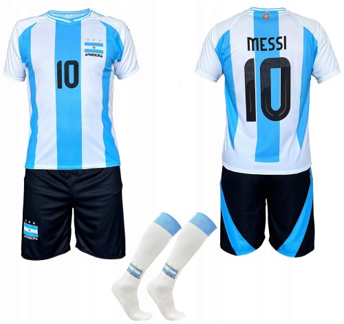 Messi Argentyna strój komplet piłkarski sportowy + getry.jpeg