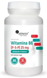 Aliness Witamina B6 25 mg Piridoksalo-5-fosforan 100 tabletek odporność układ nerwowy