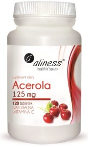 Aliness Acerola 125 mg  naturalna witamina C 120 tabletek odporność