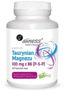 Aliness Taurynian Magnezu 100 mg z B6 100kaps serce krążenie skurcze