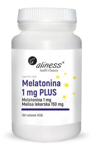 Aliness Melatonina 1 mg PLUS x 100 tabletek Vege.jpg