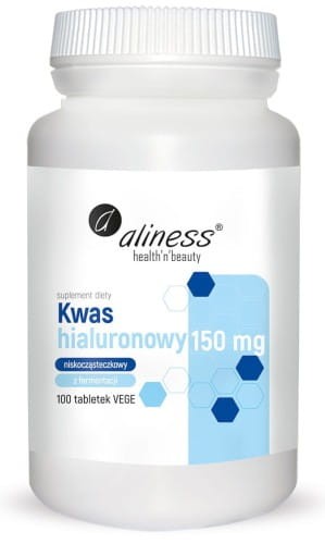 Aliness Kwas hialuronowy niskocząsteczkowy 150 mg x 100 tabletek vege.jpg