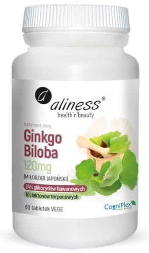 Aliness Ginkgo Biloba (miłorząb japoński) 120 mg x 60 Vege tab.jpg