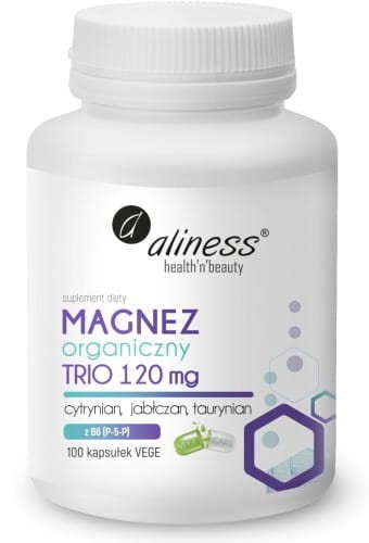 Aliness Magnez organiczny TRIO 120 mg z B6 (P-5-P) x 100 VEGE kaps..jpg