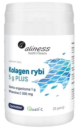 ALiness Kolagen rybi 5 g PLUS siarka OptiMSM, wit C x 25 porcji, proszek.jpg