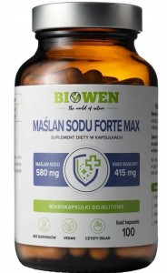 Biowen Maślan sodu 580 mg - 100 kapsułek dojelitowych układ pokarmowy