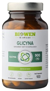 Biowen Glicyna - 100 kapsułek układ nerwowy regeneracja stawy mięsnie