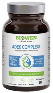 Biowen Witaminy ADEK w kapsułkach - 90 kapsułek odporność widzenie skóra