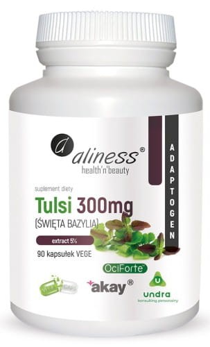 Aliness TULSI (ŚWIĘTA BAZYLIA) extract 5% 300mg  x 90 Vege caps.jpg