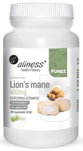Aliness Lion’s Mane ekstrakt 4020, 400mg x 90 Vege caps..jpg