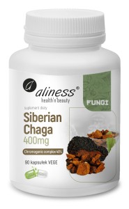 Aliness Siberian Chaga ekstrakt 40% błyskoporek podkorowy 90 kapsułek grzyby witalne