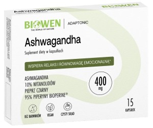 Biowen Ashwagandha blister 15 kapsułek umysł, sen, energia 