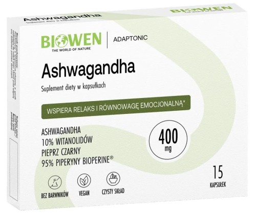 Biowen Ashwagandha blister 15 kapsułek umysł, sen, energia.jpg