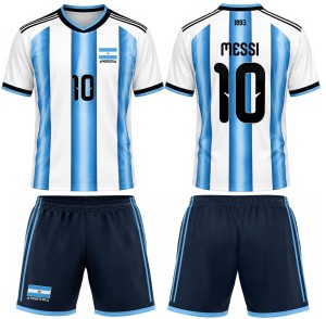 Strój piłkarski Messi Argentyna 2026 komplet sportowy koszulka + spodenki