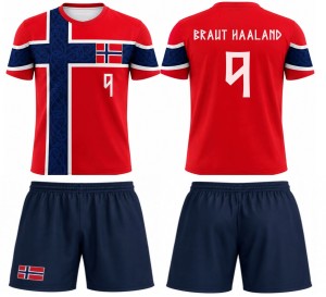 Strój piłkarski Braut Haaland Norwegia 2026 komplet koszulka + spodenki